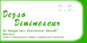 dezso diminescur business card